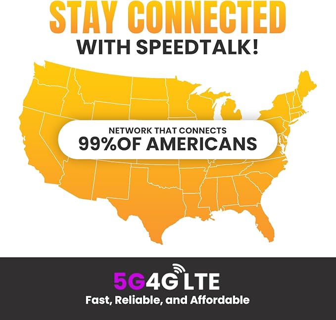 SpeedTalk Mobile 6 GB High Speed Prepaid SIM Card for 30 Days | 5G 4G LTE Data for iOS Android Smart Phones | 3 in 1 Simcard | USA Nationwide Coverage | No Talk & Text