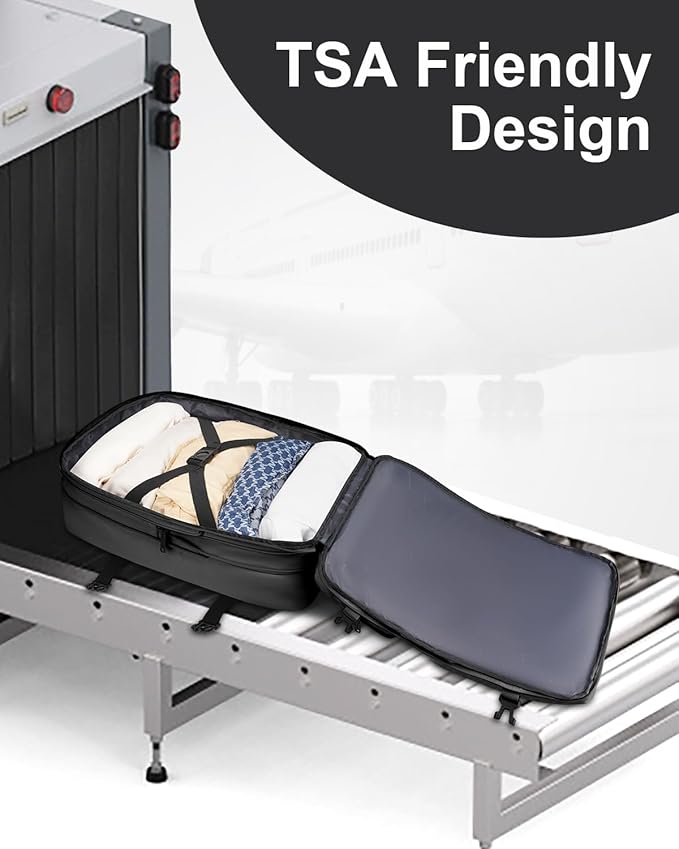 Vancropak Carry on Backpack, 47L Expandable Extra Large Travel Backpack with 3 Packing Cubes, Flight Approved Water Resistant Luggage Suitcase Weekend Duffle Bag Overnight Daypack for Men Women, Black