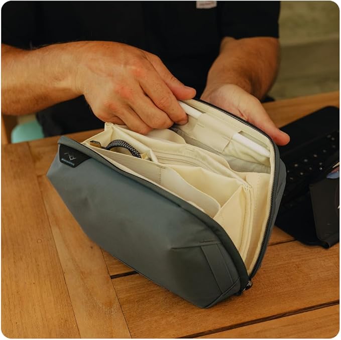 Peak Design Tech Pouch, Ocean, Electronics Organizer for Travel or Everyday Carry, Origami-Style Storage, Cable Pass-Through, Weatherproof Recycled Nylon, Gear Carry Bag for Men and Women