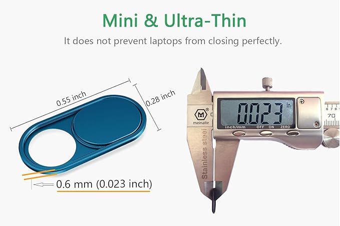 CloudValley Camera Cover Slide Ultra-Thin, Blue Webcam Cover for MacBook air, Laptop, iMac, Desktop, PC, MacBook Pro, iPad, iPhone 8/7/6, Privacy Web Camera Protection [2 Packs]