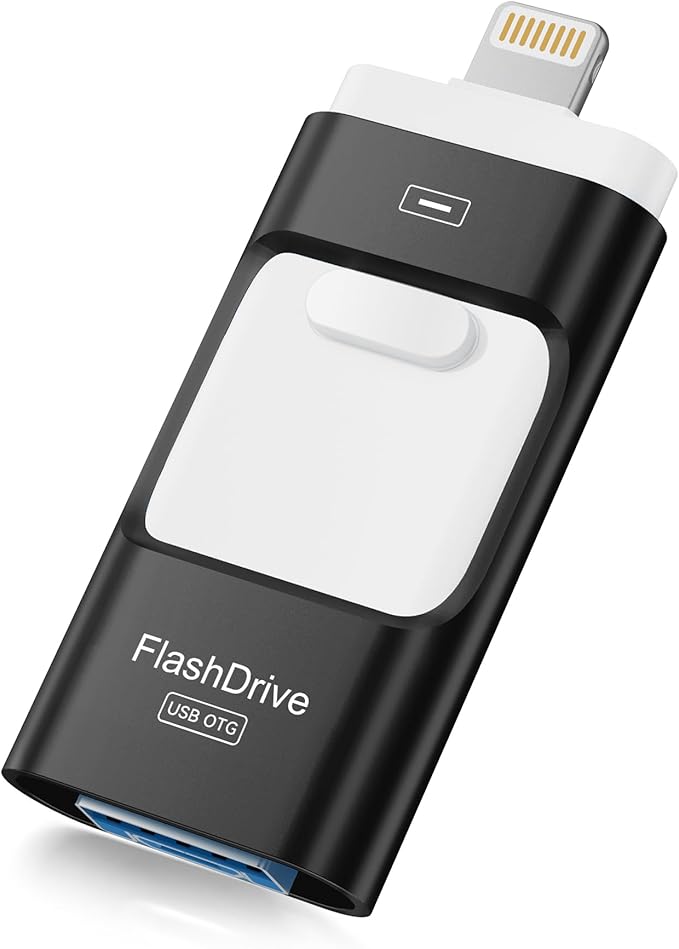 MFi Certified 512GB iPhone Flash Drive, Photo Stick Memory Stick for iPhone iPad, USB Thumb Drive for Photos Videos Transfer & Backup, External Storage Compatible for iPhone/Android/PC/Mac (Black)