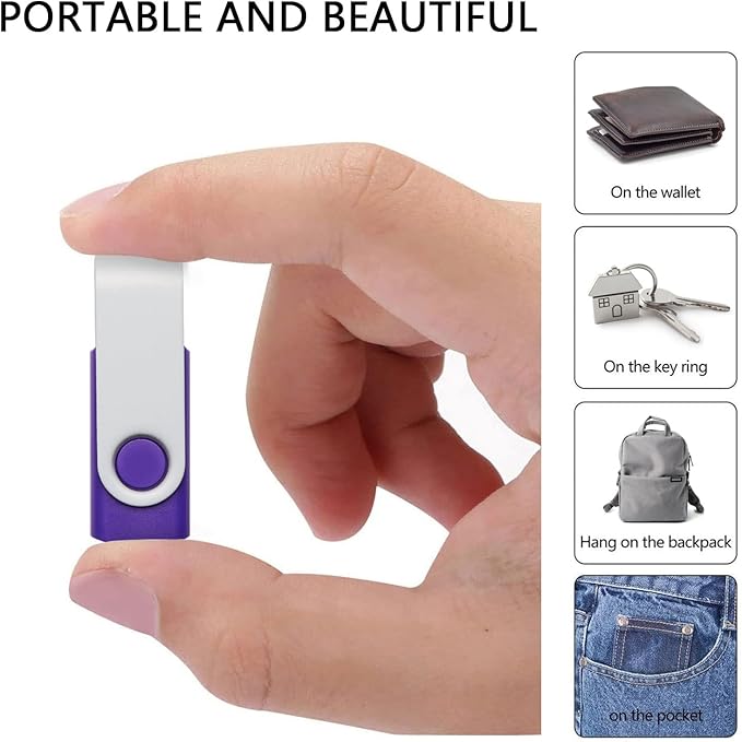 5 Pack 256MB USB Flash Drives in 5 Random Colors USB 2.0 Wholesale Lot Bulk Memory Sticks (5 Pack, 256MB)