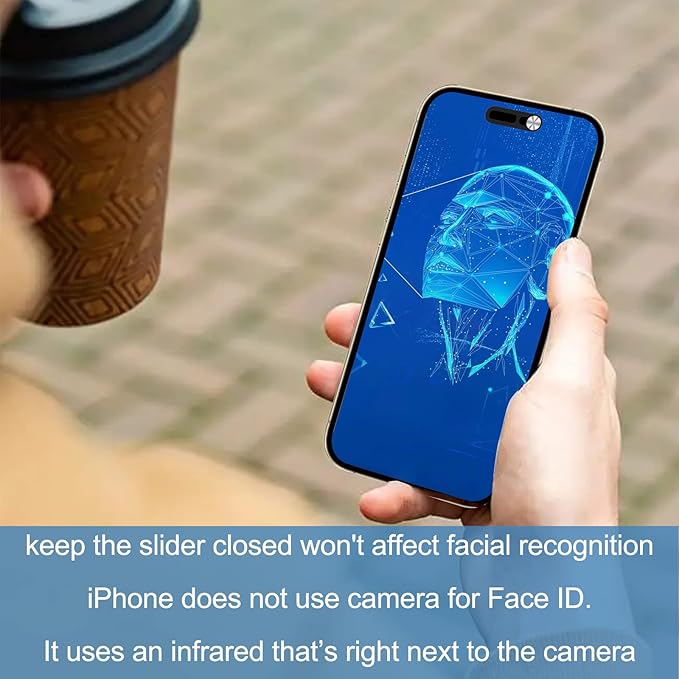 Front Camera Cover,Webcam Cover Compatible for Phone 14Pro/14 Pro Max/15/15Plus/15Pro/15Pro Max/16/16Plus/16Pro/16Pro Max,Protect Privacy and Security,Not Affect Face ID, 2 Pack-Silver