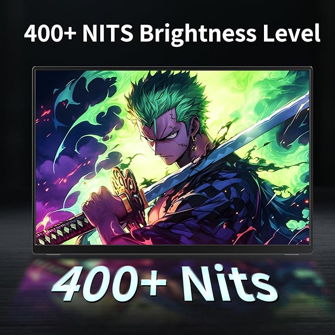 Portable Monitor Gaming 2.5K 120Hz, 16" 2560x1600 QHD 16:10 400 Nits HDR FreeSync Portable Monitor w/Speaker Sleeve Case, External Screen for PC Laptop Game Console