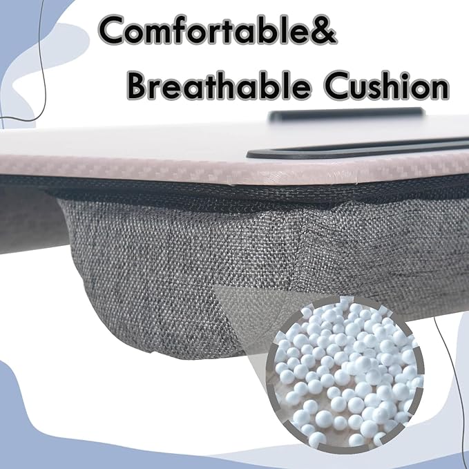 Portable Laptop Desk Fits Up to 16“ Laptops, with Tablet Slot, Built-in Cushion, Great for Home & Office,Lap Desk for Laptop,Lap Desk with Cushion (Grey Violet, Large)