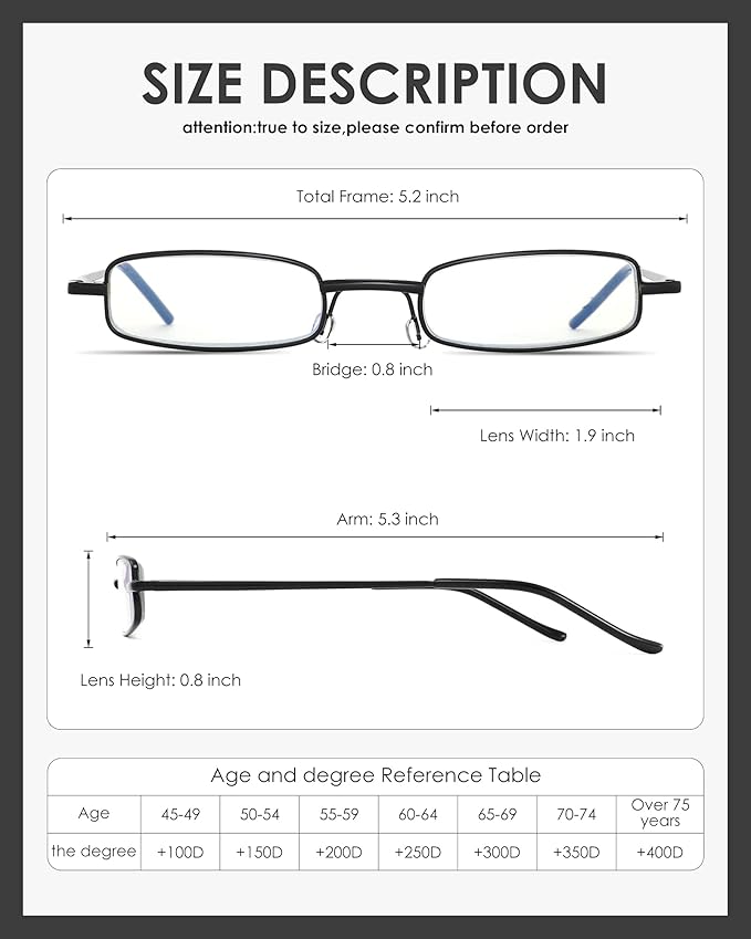 3 Pack Slim Pocket Reading Glasses for Men Women Blue Light Blocking Compact Readers Spring Hinge Metal Frame