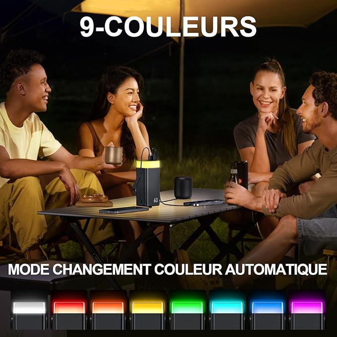 Power Bank 60000mAh 22.5W Fast-Charging Portable Charger with Built-in Cables Portable High Capacity Portable Phone Charger Power Bank for iPhone, Samsung, Galaxy, Travel Camping Outdoor