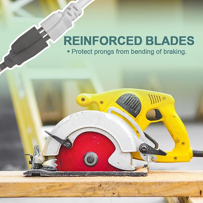 EP 3 Ft Indoor Extension Cord, 12/3 SJTW Heavy Duty Extension Cable with 3 Prong Grounded Plug, 15 AMP Power Cord for Lawn, Garden, Appliances, White