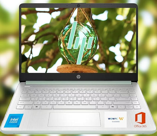 HP Ultrabook, Intel CPU, 8GB RAM, 1.6TB Storage (128GB OnBoard w/ 512GB Portable Drive + 1TB OneDrive), Up to 12 hrs Battery Life, Windows 11 Pro, Willow Green, w/WOWPC 3-in-1 Bundle