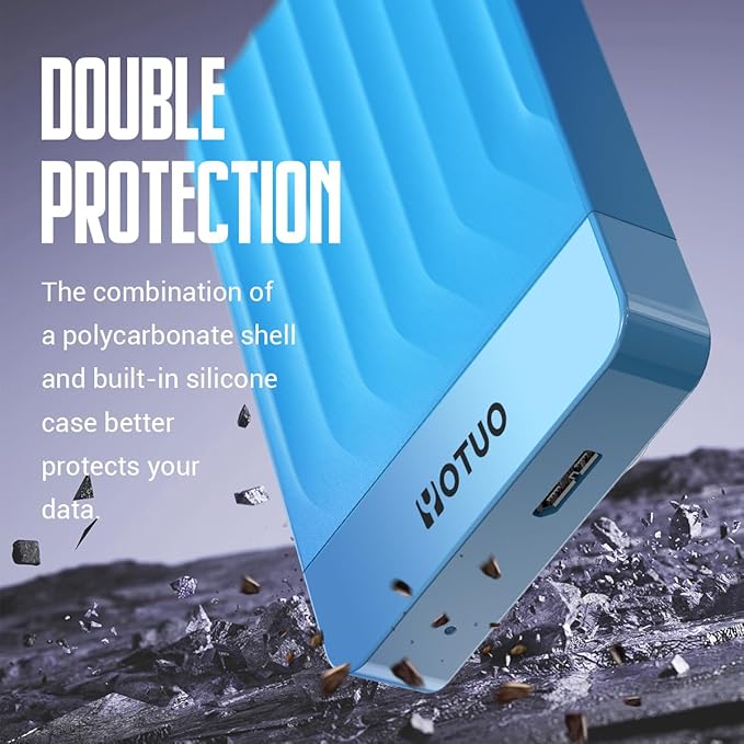 Portable External Hard Drive Storage Expansion Mobile HDD USB 3.0 for PC, Mac, Desktop, Laptop, PS4, PS5, Xbox One X/S, Xbox 360, Xbox Series X/S, Office & Game (Blue, 500GB)