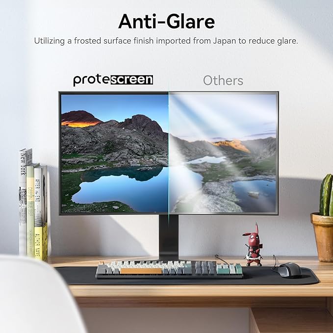 [2-Pack] 27 Inch Anti Blue Light Anti Glare Computer Screen Protector for 16:9 Widescreen Monitor, Removable Anti-Scratch Anti-UV Blocking Screen Filter, Eye Protection Reduce Eye Fatigue and Strain