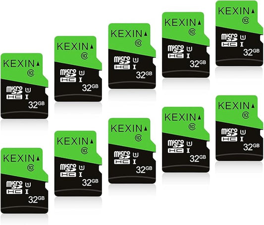 KEXIN 32GB Micro SD Card 10 Pack 32 GB Class 10 Ultra Micro SDHC UHS-I Bulk Memory Card C10, U1, 10 Pack Bulk Micro SD Card