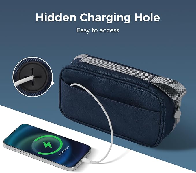 pack all Clear Electronic Organizer, TPU Cable Organizer Bag, Compact Cord Travel Organizer for Cables, Chargers, Phones, USB cords, SD Cards (Dark Blue)