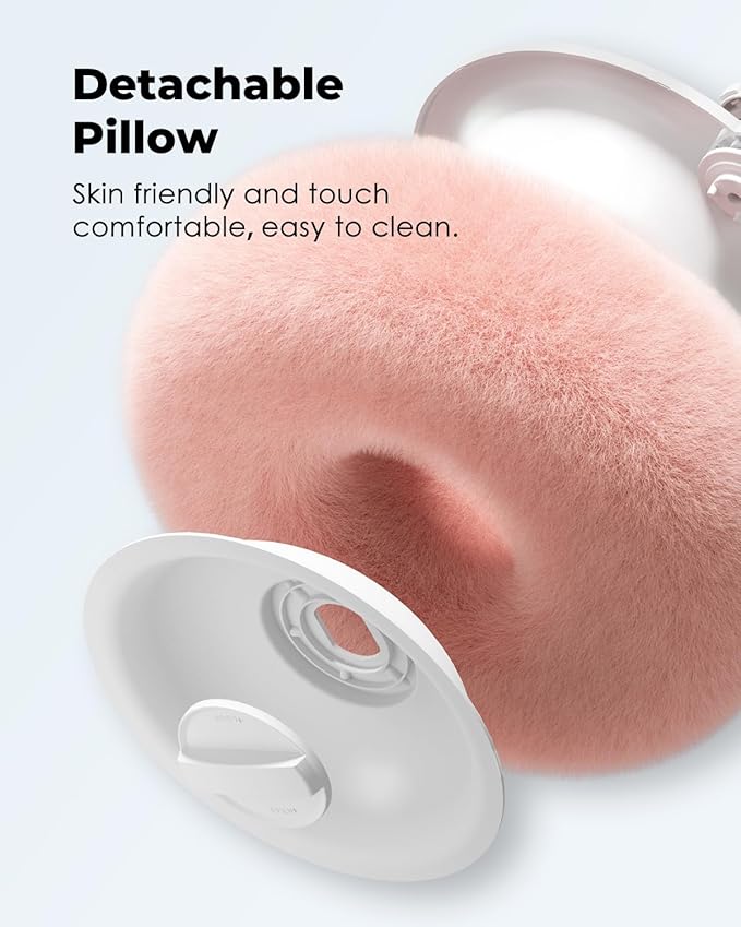 Viozon Tablet Stand Pillow, Compatible with 4.7"-13" Phone/Tablet, iPad, iPhone, Samsung, Google, Kindle, 360°Adjustable Phone Holder for Bed with Soft Plush Fabric, and Detachable Bowl, Pink