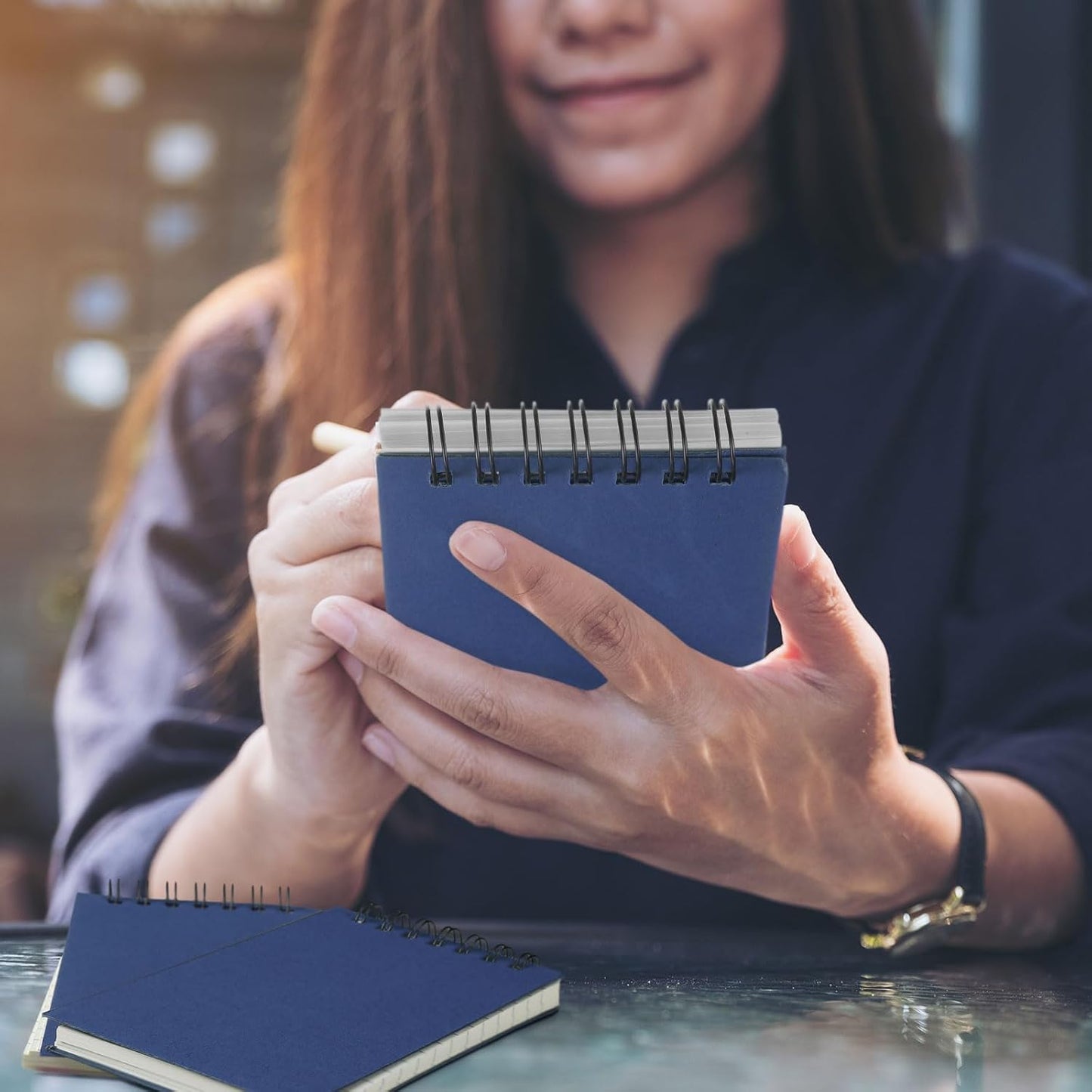 Tenceur 6 Pcs Pocket Notebook Bulk Small 3x5 Inch Spiral Notepads Mini Top Bound Notebook with Lined 120 Pages Ruled Memo Pads for Office College Nurse Essentials Back to School Gift (Blue)