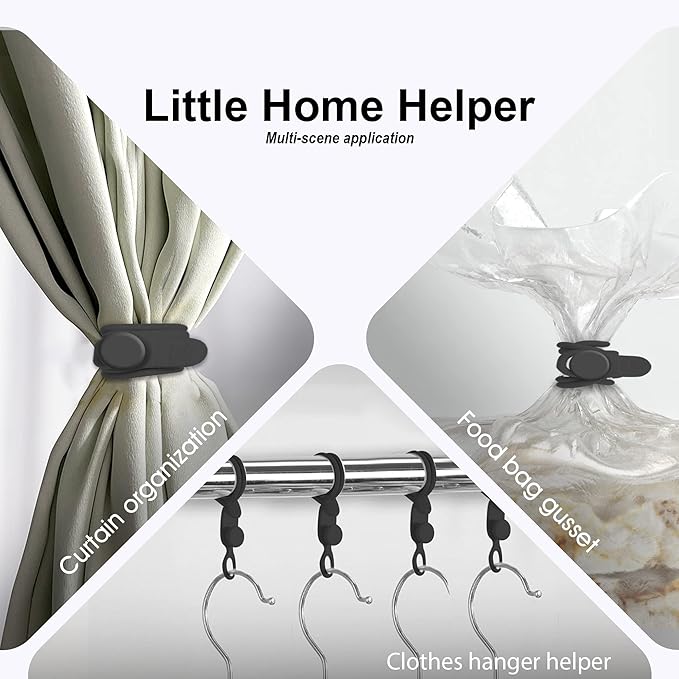 Nearockle Silicone Cable Ties Cord Organizer for Cable Management, 16PCS 4.2" and 7.1" Reusable Cable Organizer Electronic Accessories for Home, Office, Kitchen, School, Travel (Black)