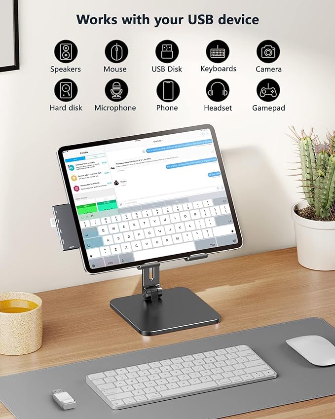 USB C Hub for MacBook, USB Hub 7-in-2, for Thunderbolt 4 Port, 4K 60Hz HDMI, 2 USB C, 2 USB A Data Ports microSD SD Card Reader for MacBook Pro 13 Inch, MacBookAir M1 M2 M3 iPad Dell Lenovo