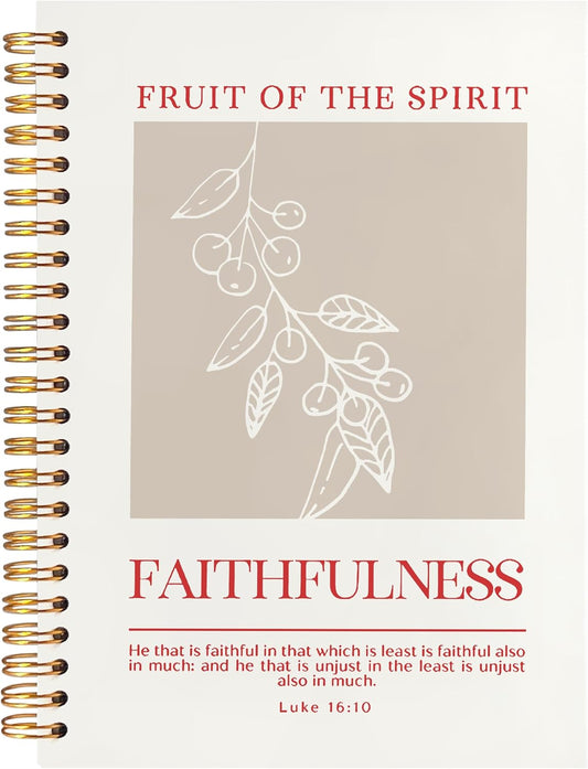 BearCake Fruit of the Spirit Faithfulness Christian Notebook Journal, Christian Gifts for Women, Bible Notebooks for Note Taking, Bible Journaling Notebook, Hardcover Spiral Notebook 5.5x8.3