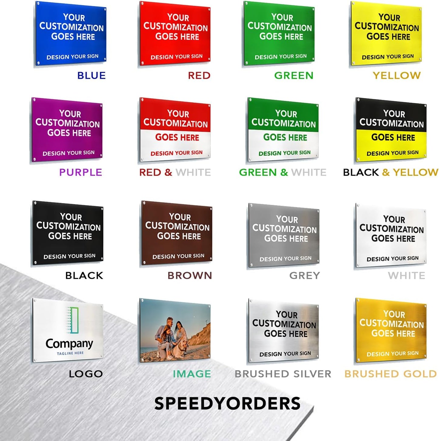 SPEEDYORDERS Custom Outdoor Metal Signs, Personalized Aluminum Signs, Customized Safety Signs, Metal Business Signs, Waterproof Outdoor Business Signs, White Aluminum (Red & White, 42x28 In)