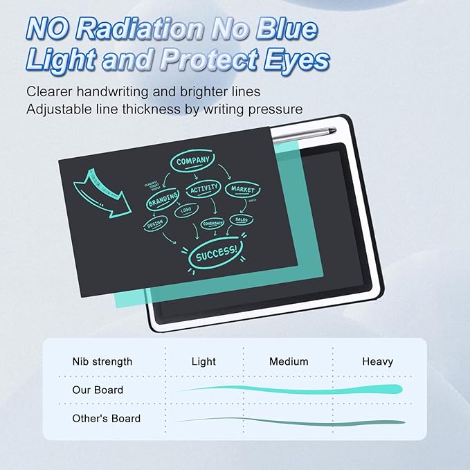 10 inch LCD Writing Tablet Electronic Writing Notebook with PU Protective Cover Erasable Drawing Pad Gift for Adults at Home Business Office(Black