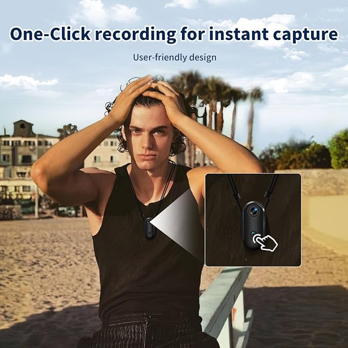 4K Mini Body Camera, Wearable Action Body Cam, Sports Action Camera，Thumb Size Hands-Free Recording Body Worn Camera, Premium Portable Camcorder Mount Anywhere for Work, Travel,Fishing, Pet Walking