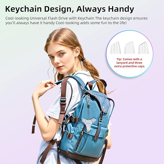 MFi Certified USB 3.0 Flash Drive 128GB for iPhone, 3in1 External Memory Photo Keeper Storage Stick for Picture/Video/Data Saver/Backup, High Speed Thumb/Jump/Hard Drives for iPhone/iPad/Android/PC