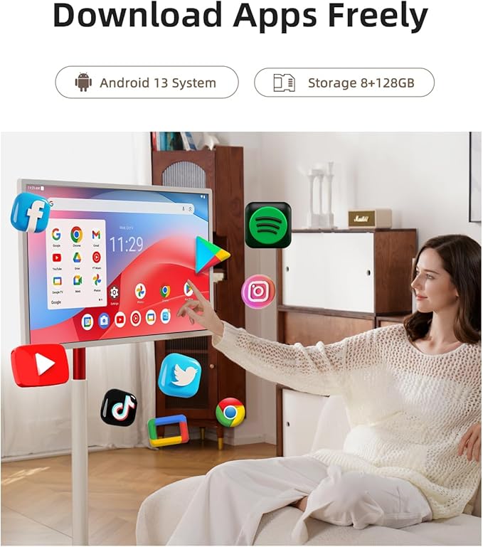 KTC MegPad 32" Smart Portable TV, 4K Touch Screen Portable TV Monitor, Android 13 Google EDLA Certified 8G RAM+128G Storage, Octa-core CPU 9500mAh Battery, Dual 6W Speakers WiFi 6