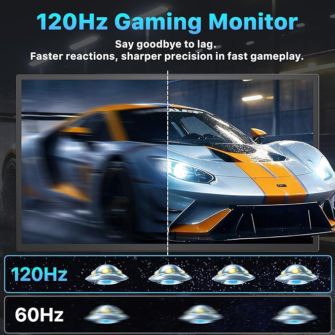 Portable Monitor 21.5" FHD 110% sRGB 120Hz IPS HDR HDMI USB-C Travel Monitor for Laptop MacBook PC Surface PS5 Xbox, Large External Display with Kickstand & Speakers, VESA Compatible