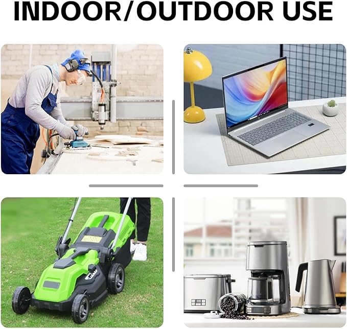 EP 3 Ft Outdoor Extension Cord, 12/3 SJTW Heavy Duty Waterproof Power Cable, 3 Prong Grounded Plug, Lighted End, for Lawn, Garden, Appliances, Black