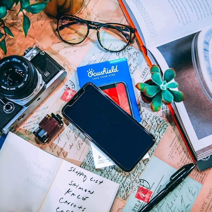 Ocushield Anti Blue Light Tempered Glass Screen Protector for iPhone 7 | iPhone 8 - Protect Your Eyes, Reduce Migraines & Improve Sleep