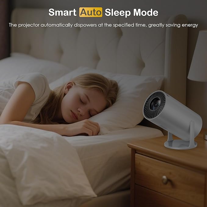 Mini Projector Portable Proyector 4K Support, Full HD 1080P Small Projector with 270° Rotatable Stand, Movie Projector Compatible with TV Stick/Smartphone/HDMI/USB for Bedroom/ Outdoor Camping