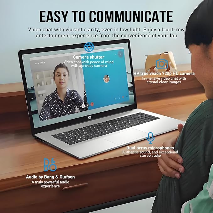 HP 2025 Laptops 17 Inch, 17.3" Laptop Computer, HD+ Large Screen, Intel Core i3 (8-Cores), 32GB RAM 2TB SSD, Windows 11 Pro, Lifetime Office, Number Pad, Wi-Fi 6, USB-C