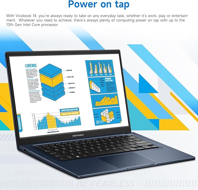 ASUS Vivobook 14X X1404VA-I512256 Laptop, 14" FHD 1920 * 1080, Intel Core i5-1334U,40GB DDR4 RAM, 1TB SSD, Wi-Fi 5, W11 Home, HDMI, Bundle with PCO Laptop Cooler