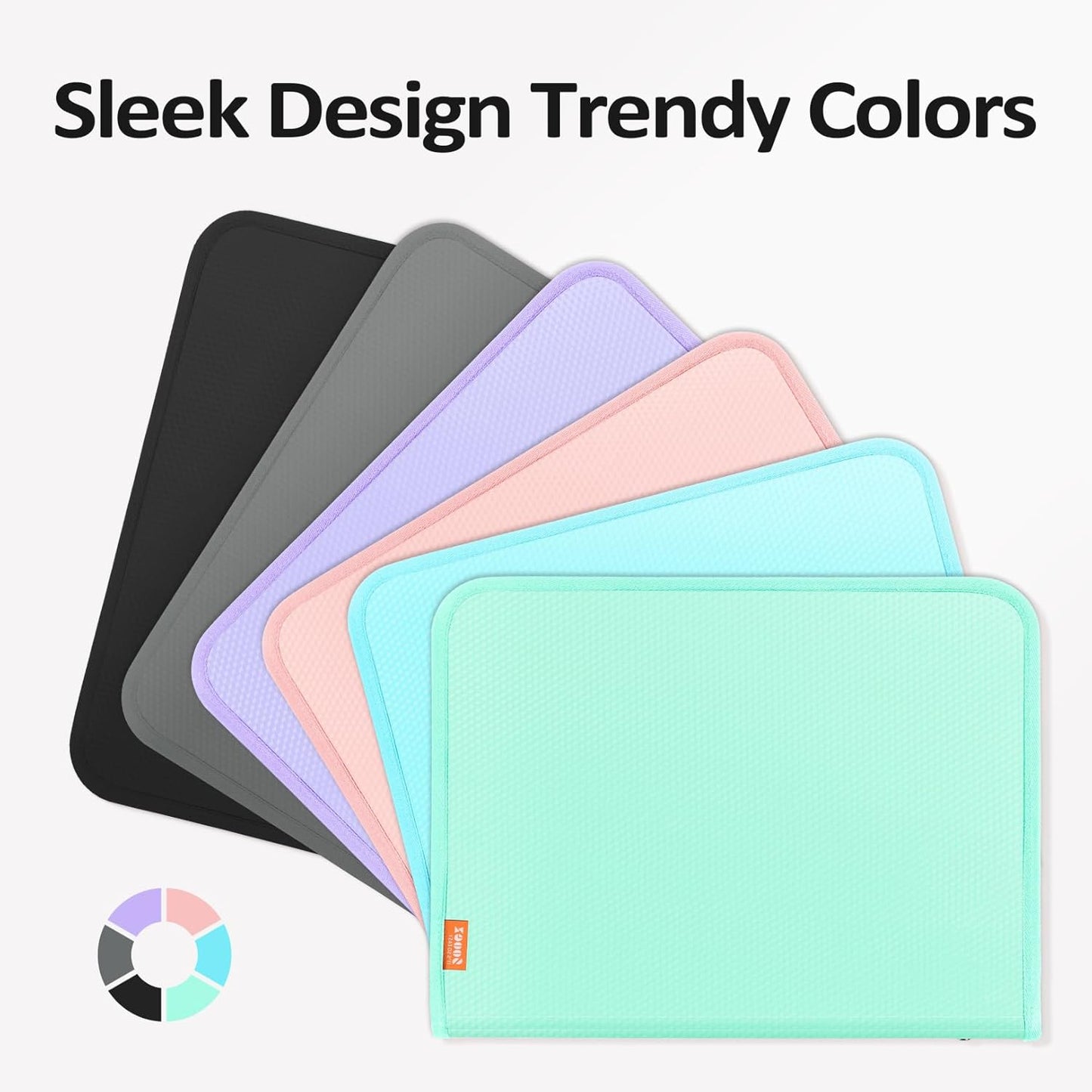 Sooez 13 Pocket Accordion File Organizer, Zipper Expanding File Folder Organizer, Reinforced Plastic Accordion Folder, A4 Letter Size, Portable Folders for Documents, Black