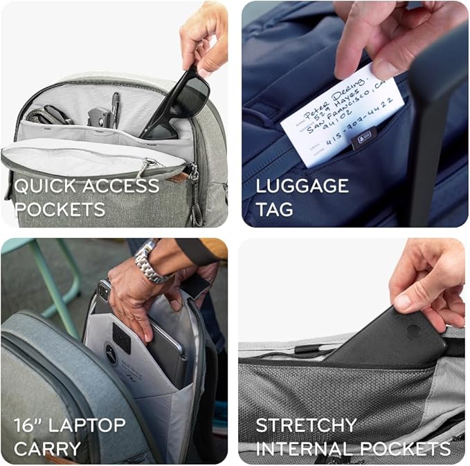 Peak Design Travel Backpack 30L, Sage, Expandable 27-33L Design, Rear and Top Access, Weatherproof Shell, Laptop Sleeve, Ideal for Travel or Everyday Carry, Versatile Backpack for Men and Women