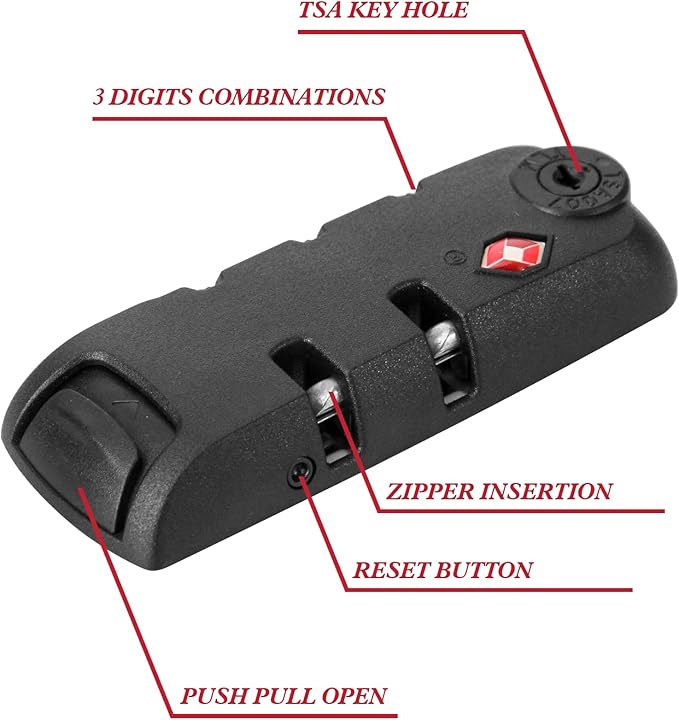 Zoofen 2 Pack Luggage Lock TSA007 Security Lock Luggage Suitcase Baggage Lock