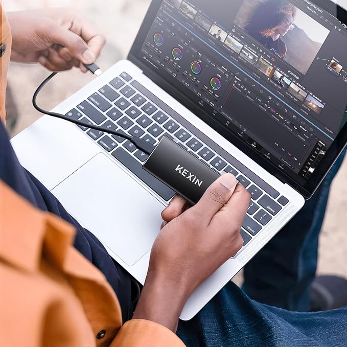 KEXIN 256GB External SSD Hard Drive USB 3.1 Type-c Portable Solid State Drive 256G, up to 500MB/s for PC Mac Android Game Console and More