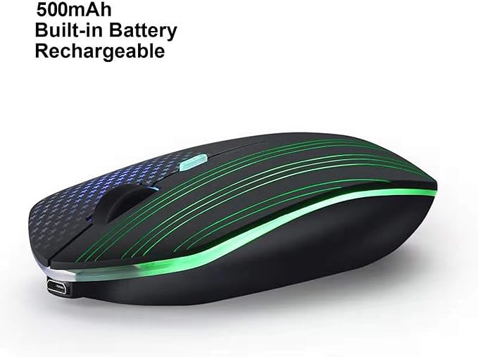 Rechargeable Wireless Mouse, Backlit Powered by Li-Polymer Battery, Optical Sensor, Nano USB Receiver,3 Stages DPI Speed, 4 Buttons for PC, Laptop, Tablet, MacBook etc. (Flag Illuminating)