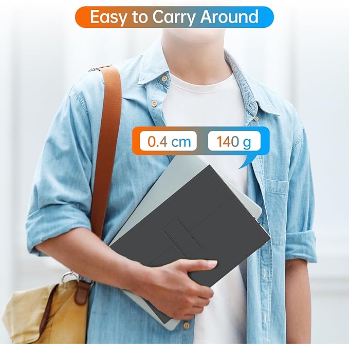 VILVA OLED Portable Monitor for Laptop - 13.3 1080P FHD Display USB-C HDMI Laptop Monitor with Cover and Speakers External/PC/Mac/Phone/Xbox Switch/PS4