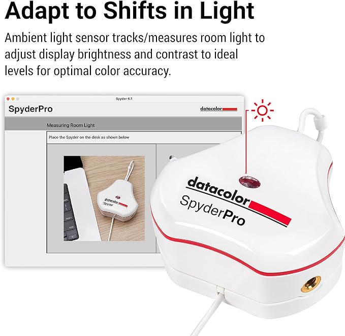 datacolor SpyderPro - Calibrate Computer and Laptop Screens for Photo and Video Editing, User-Friendly, Ensures Color Accuracy and Consistency, For Beginners & Pros