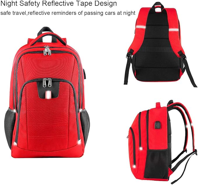 Laptop Backpack for Men, Large Anti-Theft Business Travel Backpack with USB Charging Port, Water Resistant College School Computer Bag for Men/Women for 17 Inch Laptop and Notebook