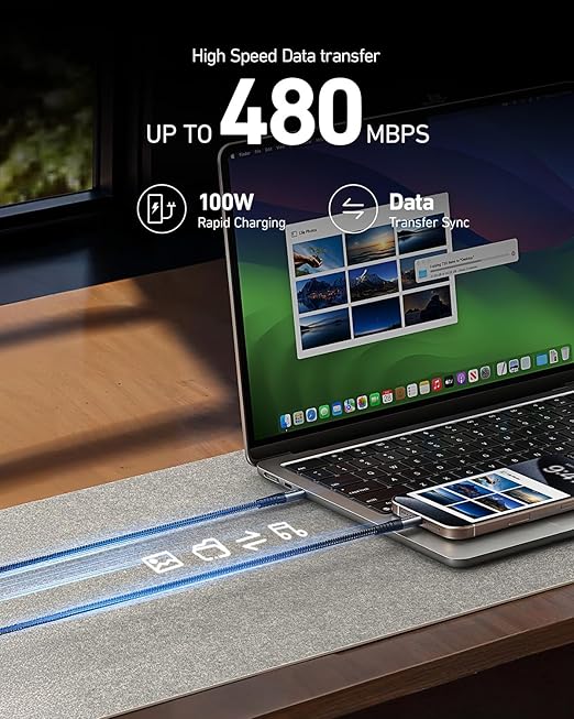 Dasku iPhone 17 USB C to USB C Fast Charging, 60W(3.1A) 2 Pack 3FT Charging Cord Type C Charger Cable for iPhone 17/16/15/15 Plus/15 Pro Max, MacBook Pro, iPad Pro Air, Samsung S24/S24 Ultra/S23