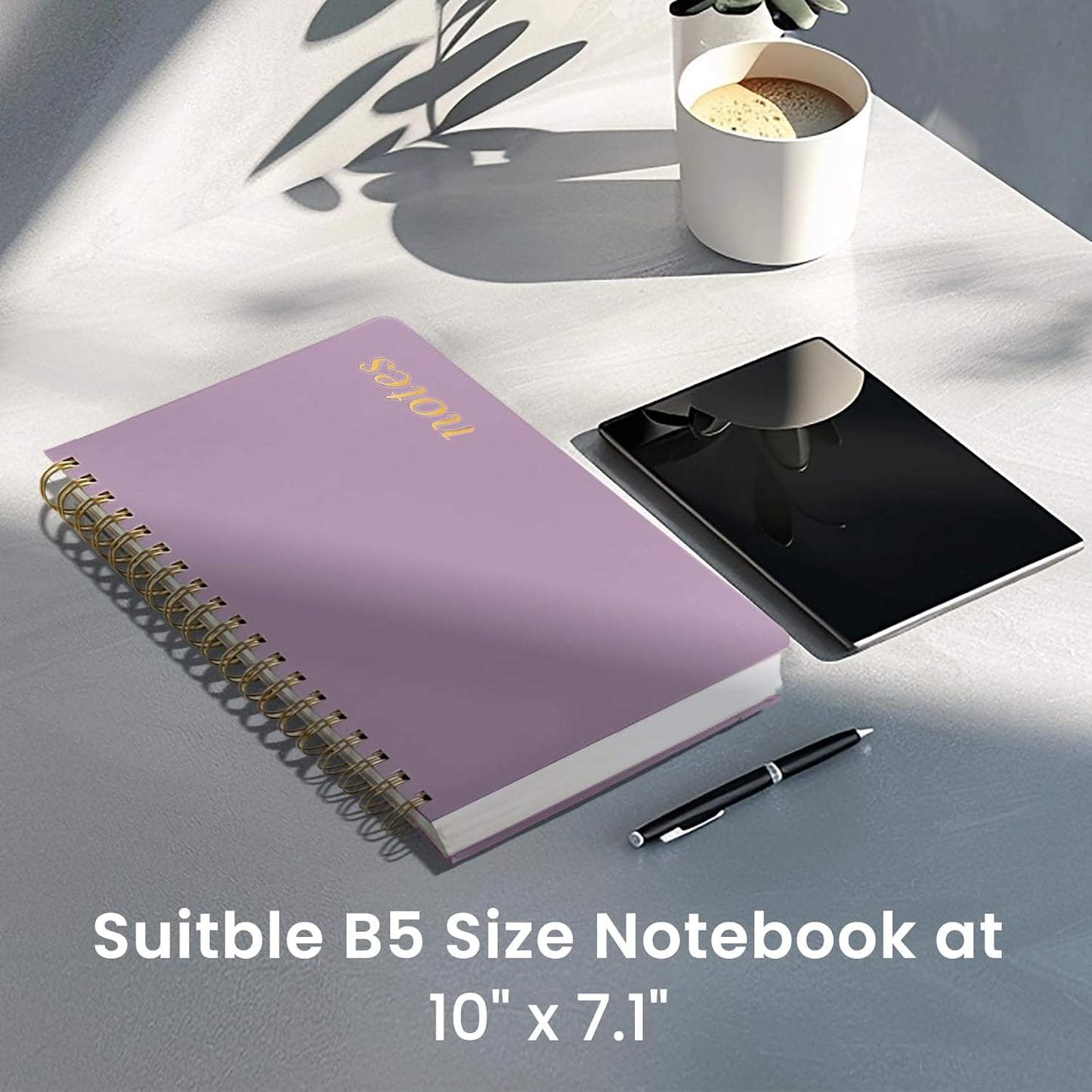 Lined Spiral Notebook Journal for Work, 300 Pages Thick B5 (7.1"x10") College Ruled Journal for Women & Writing, Hardcover Notebook for Note Taking, Perfect for Office Home School Supplies, Purple