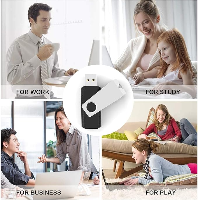 TOPESEL 128GB USB 2.0 Flash Drive Memory Stick Thumb Drive Swivel USB Jump Drive with LED Indicator (Black)