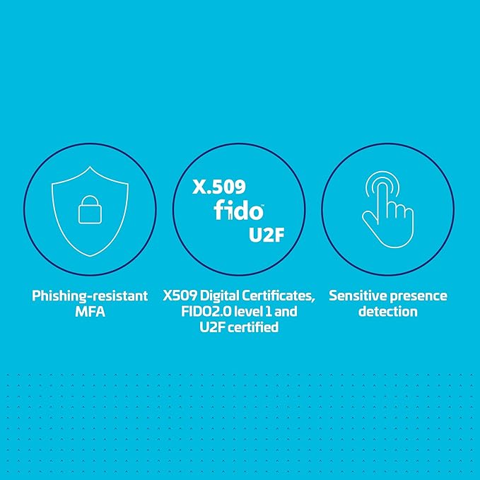 Thales - SafeNet eToken Fusion - Phishing-Resistant FIDO2 Certified Security Key for Digital Certificates or Web Apps & Desktop Authentication - USB-A