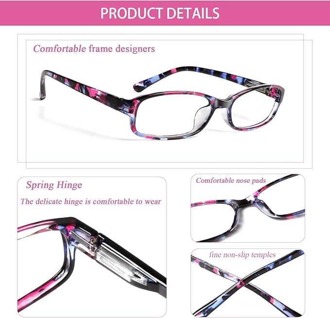 NORPERWIS 6 Pack Ladies Reading Glasses for Women Blue Light Blocking Spring Hinge Fashion Eyeglasses Readers for Women (6 Pack Mix Color-9, 1.50)