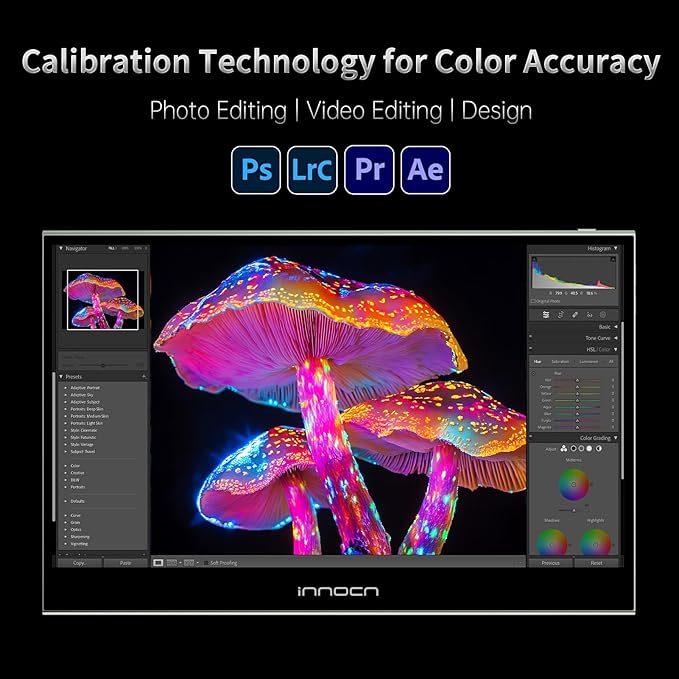 INNOCN 15.6" Portable Monitor OLED Touch Second Screen for Photo Editing with 4K, 100% DCI-P3, 100000:1, 10Bits, USB C External Monitor for Laptop,PC, Phone,Consoles, Brown, PU15 Pre C6