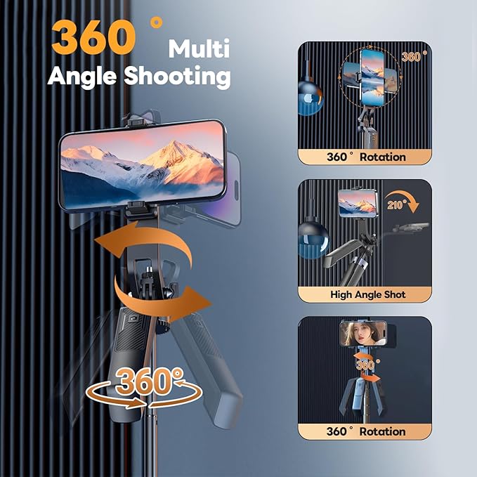 71" Selfie Stick Phone Tripod with Wireless Remote & 2 Fill Lights, Extendable Aluminum Phone Stand for iPhone/Android/Camera, Portable Travel Tripod for Vlogging, Live Streaming, Video Recording