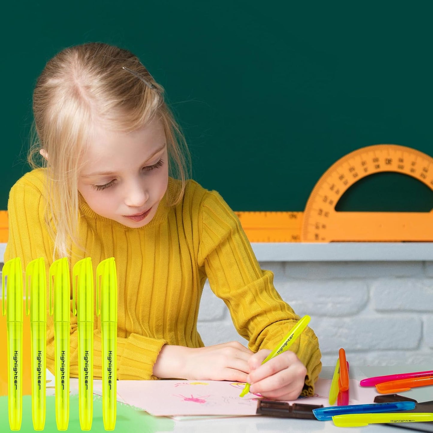 240 Pieces Highlighter Bulk Assorted Colors Highlighter Markers Chisel Tip Highlighters Pens Bundle for School Classroom Office (240)