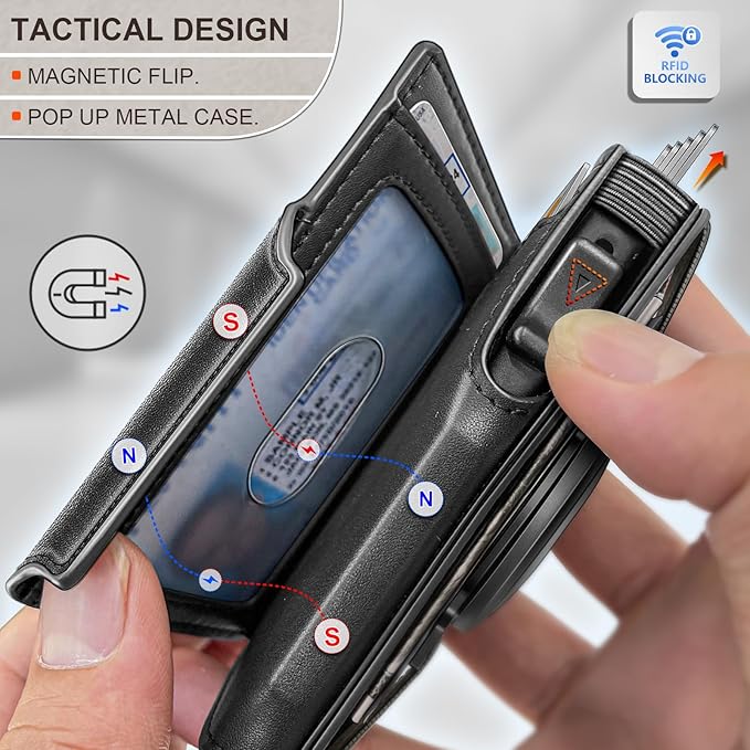 BULLIANT Men Airtag Wallet,Slim Front Pocket Wallet Money Clip for Men Gift 3.8"x2.7",Pop-up Access